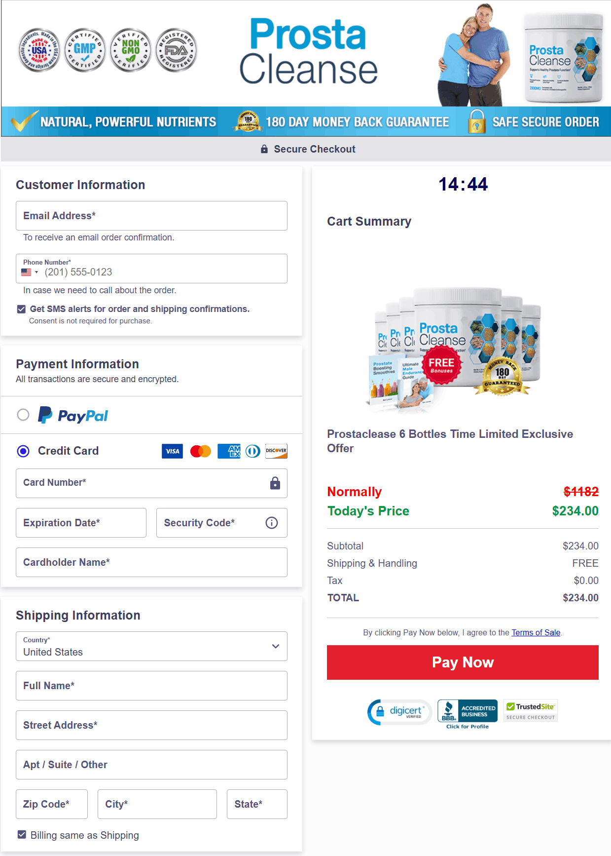 ProstaCleanse-Checkout Page